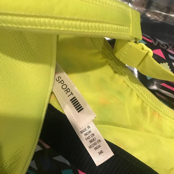 Victoria Secret Capri Sports Bra Med Neon 34C - Picture 6 of 7